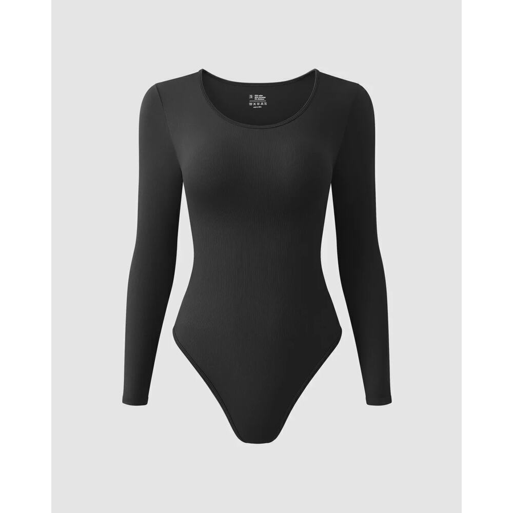 OQQ Crew Neck Long Sleeve Bodysuit Size S